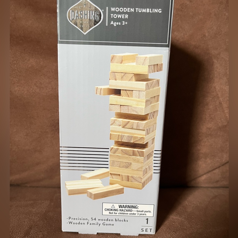 Wooden Tumbling Tower Game - Natural Wood